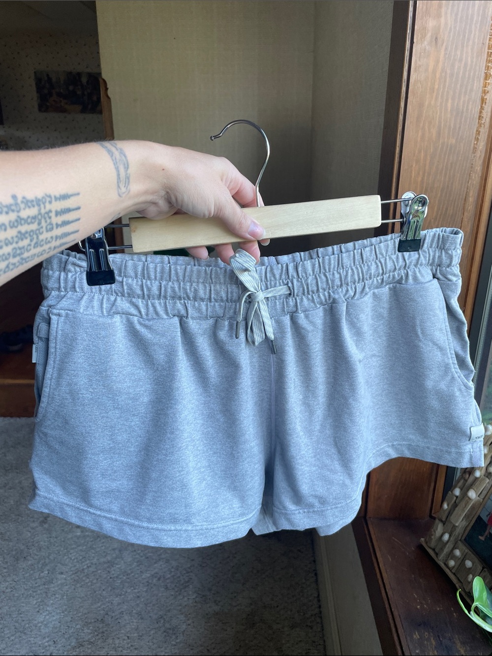 Vouri Halo Performance Light Gray Women's Drawstring Lounge Shorts - Picture 6 of 10